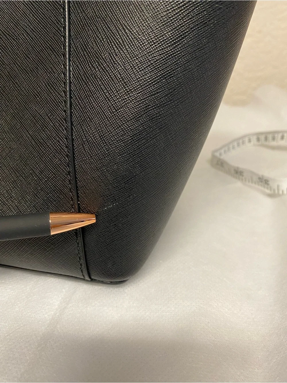 Michael Kors Black Saffiano Leather Tote with Gold Hardware